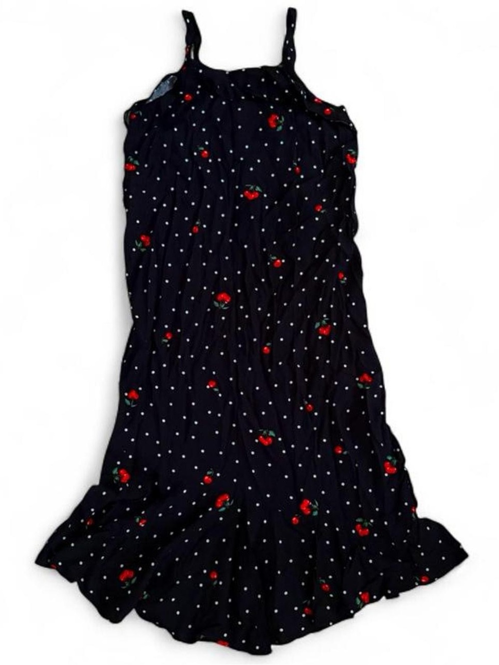 Polka dot cherry midi sun dress by Self Esteem